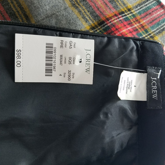 J Crew Mini Skirt Plaid Wool Blend 4 NWT - Picture 5 of 6